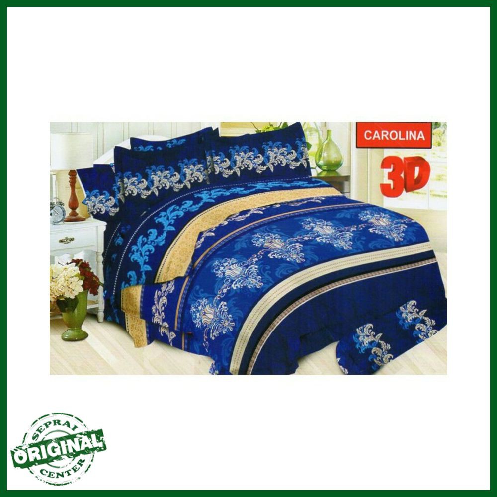 SEPRAI / SPREI BONITA No.1 KING B4 180 CAROLINA SEPRAI BATIK BIRU KLASIK MEWAH