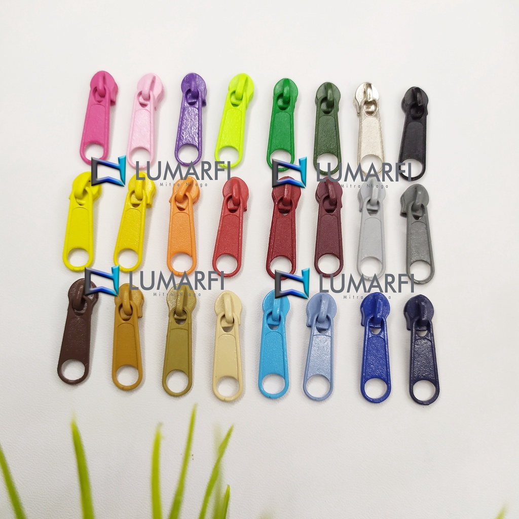 Kepala Resleting no.3 AMCO Polos Nikel / Kepala Resleting Coil/Nylon no.3