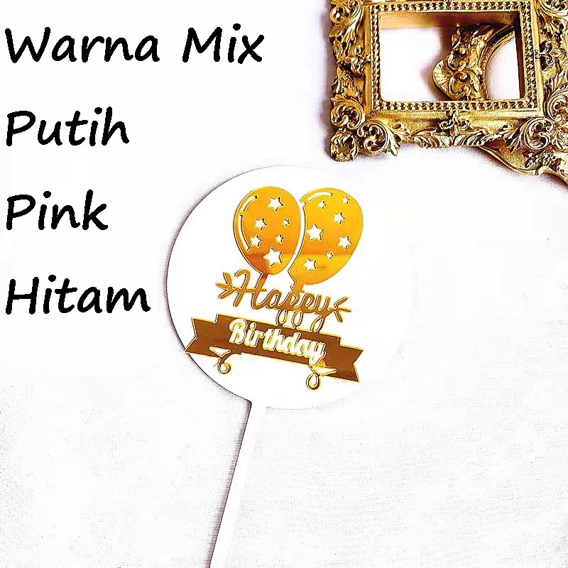 Cake Topper Penghias Kue Ulang Tahun Ultah Tart Happy Birthday 01