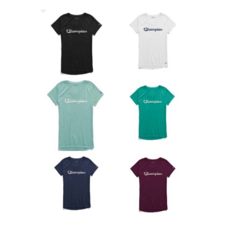 Champion V-neck wash logo tee