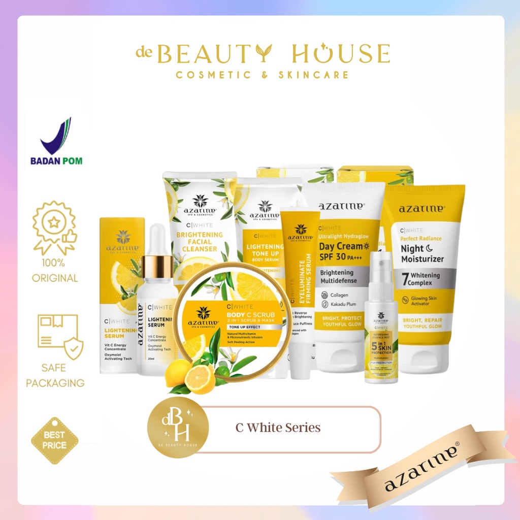 AZARINE C White Series | Paket Wajah Whitening - Anti Flek - Lightening C Serum