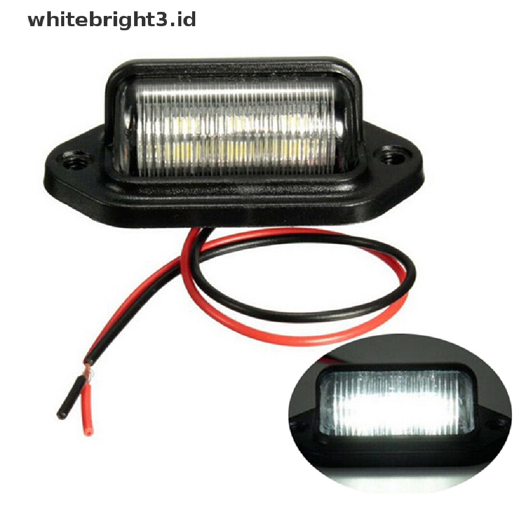 (whitebright3.id) 1pc Lampu LED 6smd 12V Tahan Air Untuk Plat Nomor Mobil / Truk / Perahu