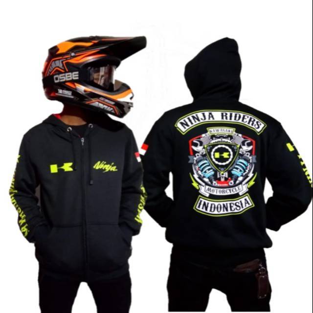 Sweater Kawasaki Ninja Cod Jaket Ninja 250 Free Stiker Jipper Hoodie Kawasaki Ninja Jaket Motor Shopee Indonesia