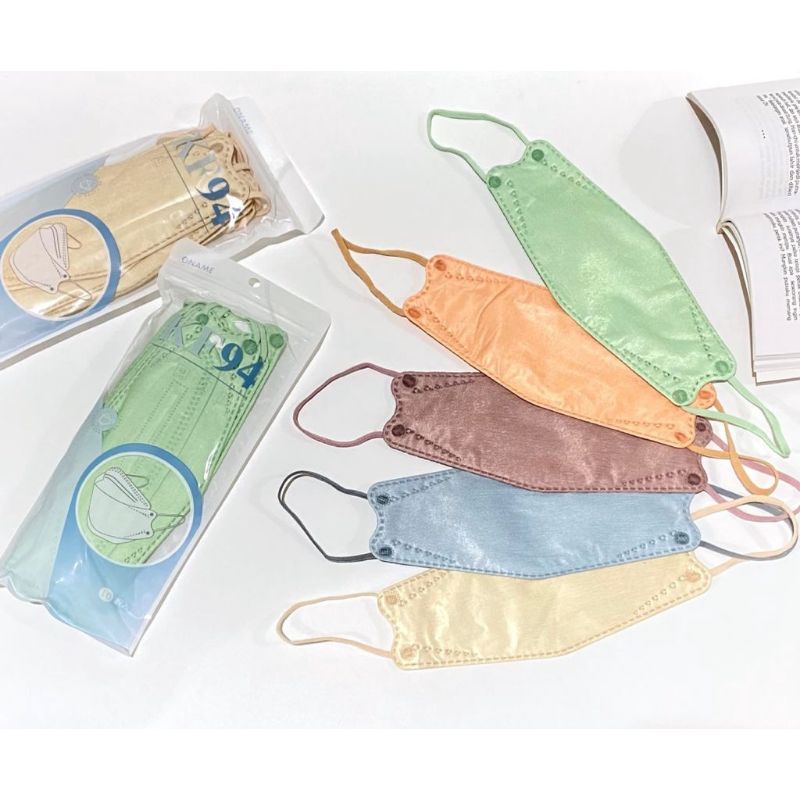 10PCS MASKER DEWASA KF94 WARNA WARNI TALI WARNA 4PLY EARLOOP NON MEDICAL FISH KOREA KPOP MASK SOFT