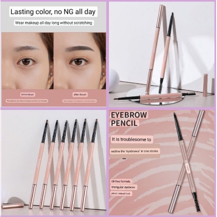 Lameila Pensil Alis Double Heads Eyebrow 6 Warna Waterproof LS 835