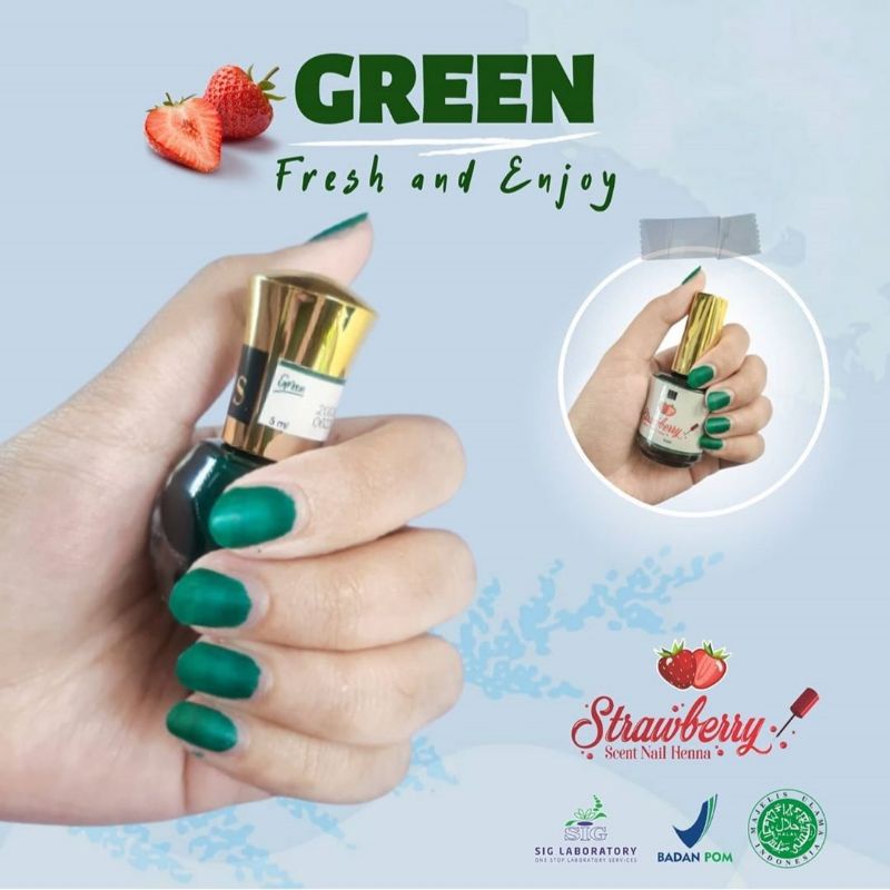 Strawberry Nail Henna 5ml Henna Praktis BPOM