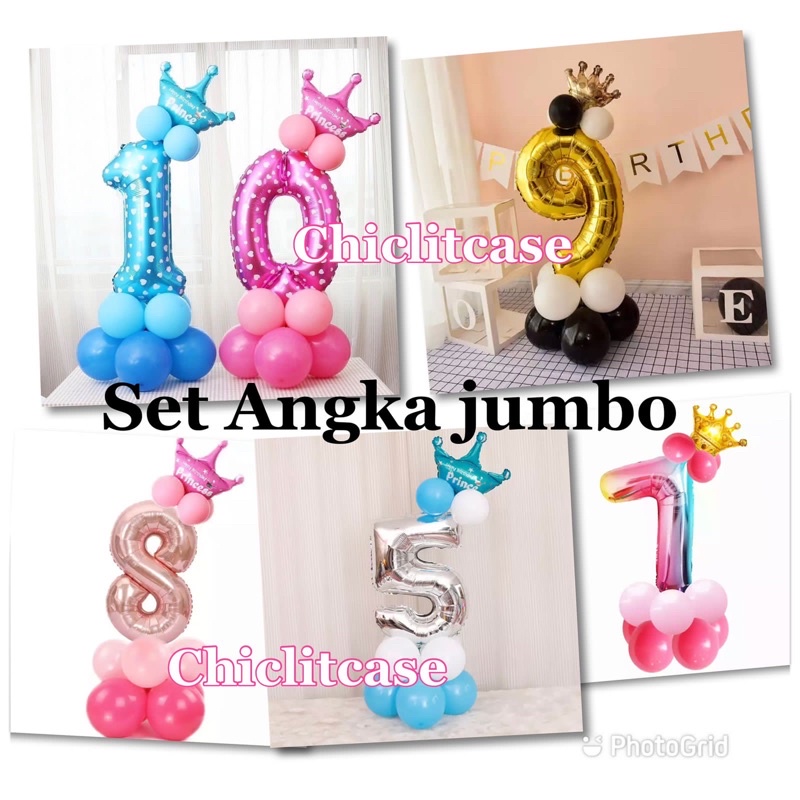 Balon angka/angka jumbo/set balon angka jumbo/balon angka jumbo