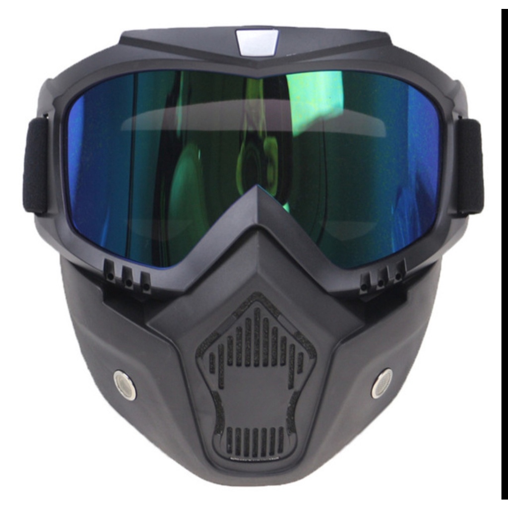 Kaca Google Plus Masker Helm Bogo/Retro