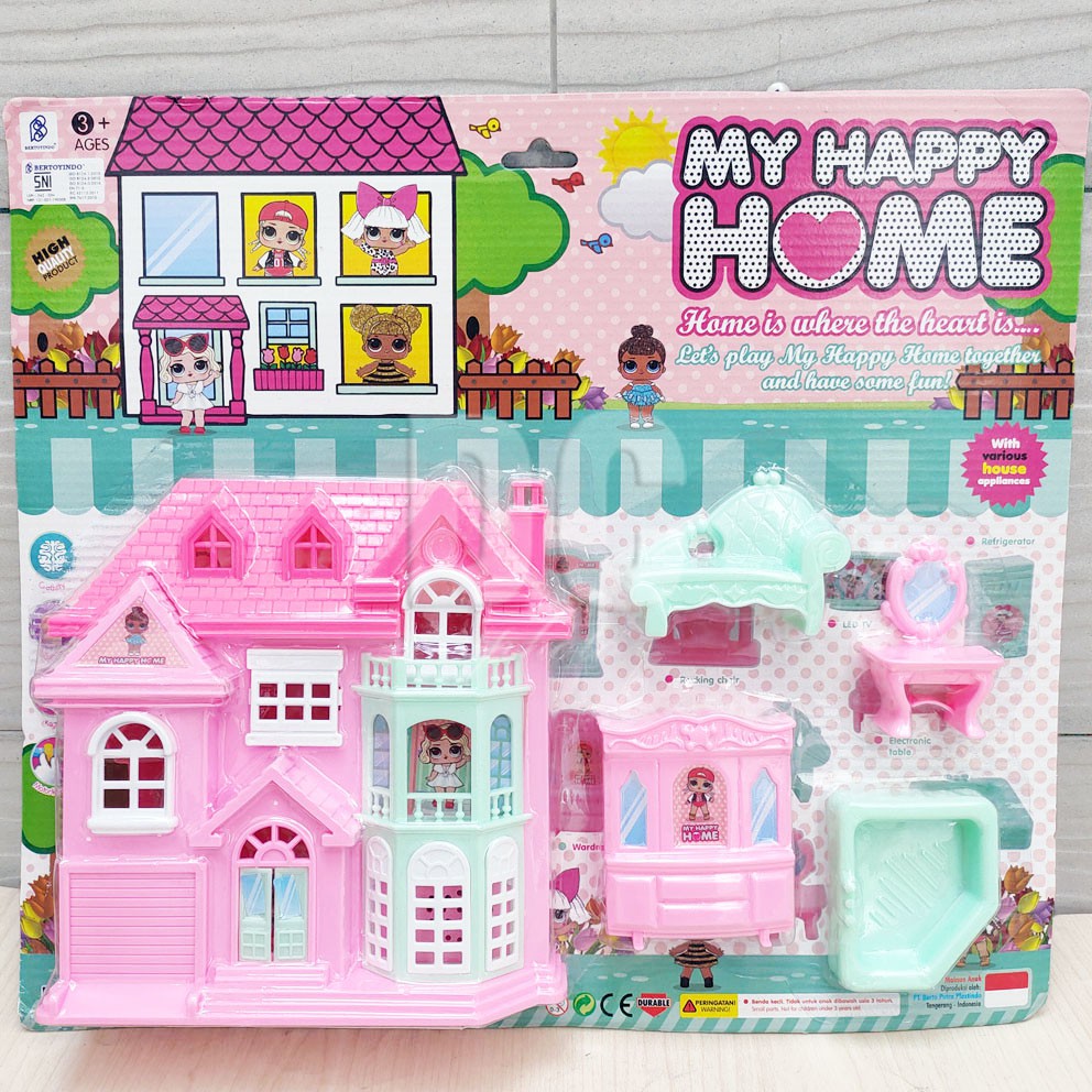 My Happy Home Frozen LOL Hello Kitty Kecil Mainan Rumah Boneka Play House Rumah-rumahan