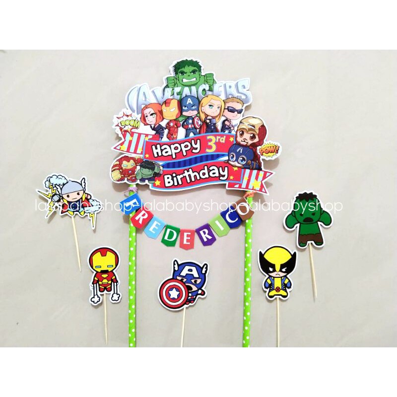 cake topper AVENGERS custom/Hiasan kue