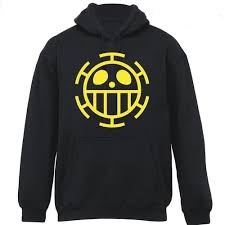 Sweater Anime ONE PIECE Oblong / Hoodie TRAFALGAR LAW Jumper Pria Wanita Size S M L XL XXL XXXL