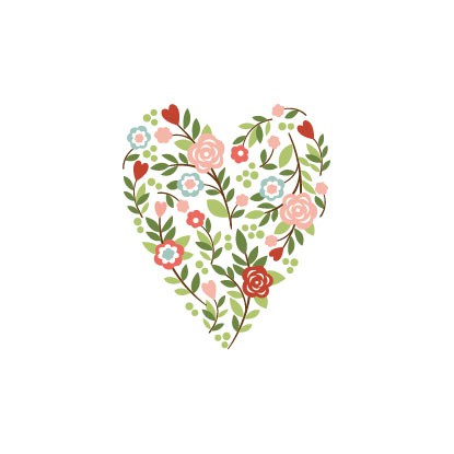 

POTATOO JULIE HEART FLOWER Temporary Tatto Sticker