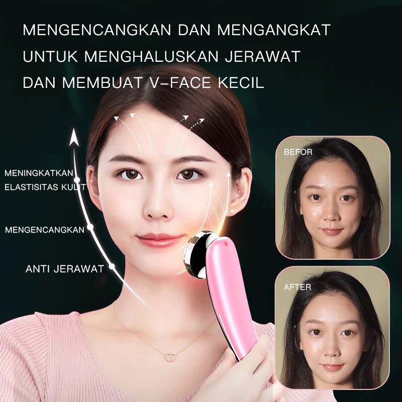 E ONE alat setrika wajah glowing ion 4in1 / setrika wajah penghilang kerutan / alat pijat wajah / alat pengencang wajah