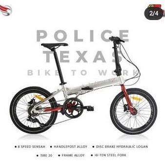 Sepeda Lipat Element Police Texas Chrome Edition