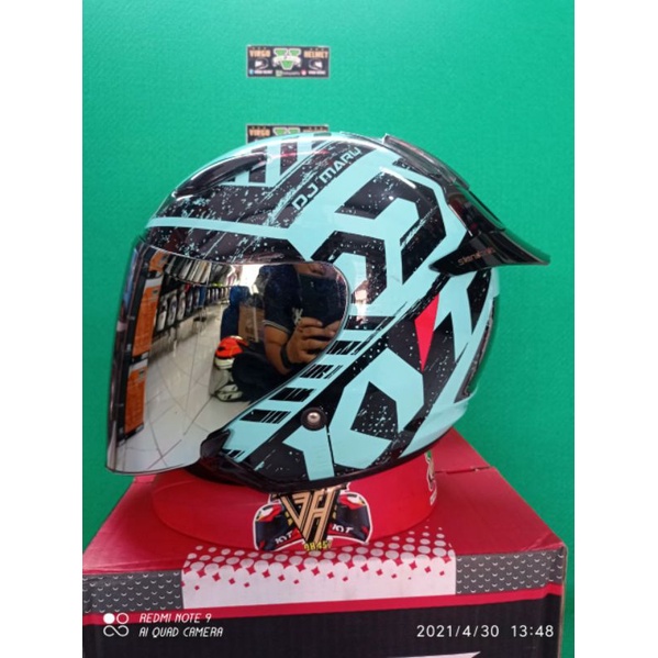 KYT DJ MARU MOTIF#16 AQUA BLUE PAKET GANTENG