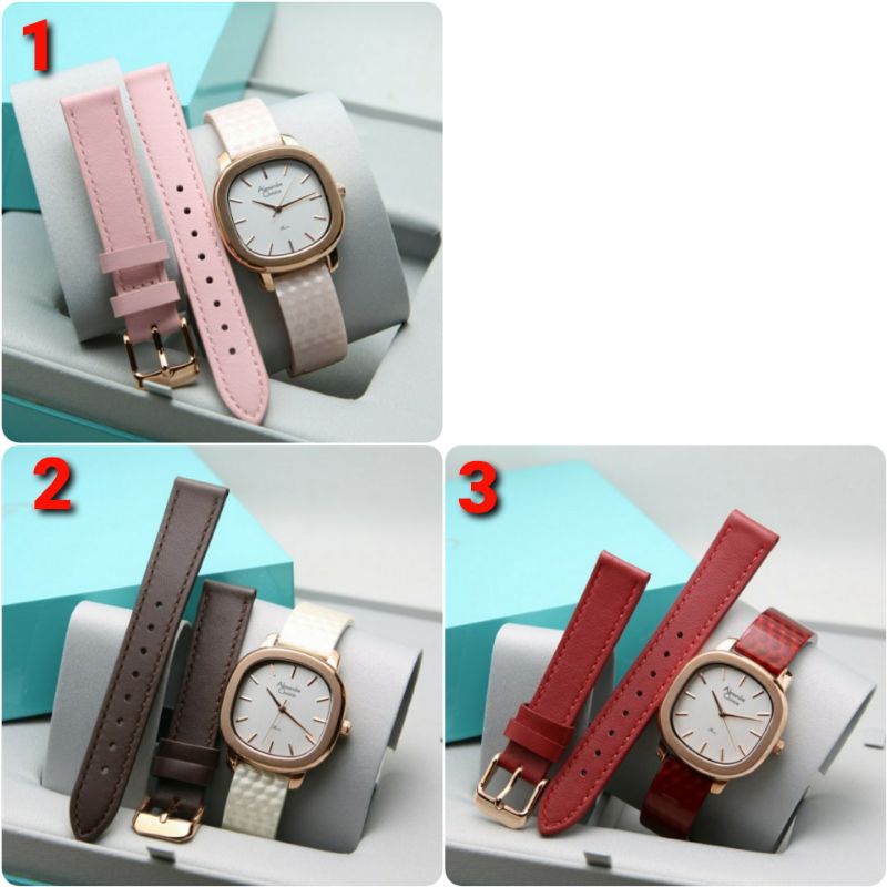 ORIGINAL GARANSI RESMI 1 TAHUN JAM TANGAN WANITA ALEXANDRE CHRISTIE FREE KULIT CERAMIC CEWEK ARLOJI 