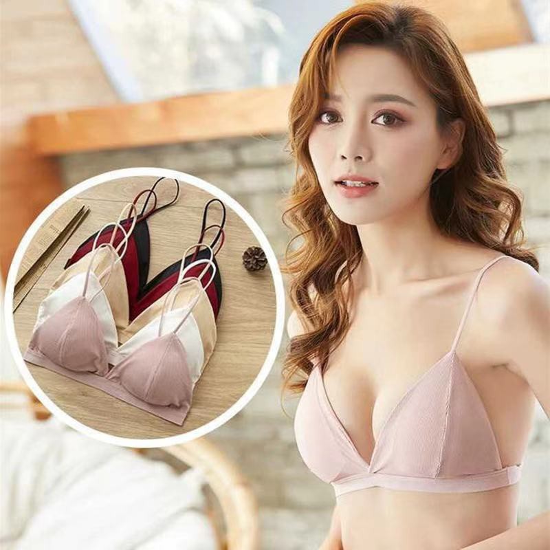 Bra Wanita dengan Model Seamless dan Push Up dengan Kancing Depan Bergaya Sexy / Bra Sexy Bra Polos