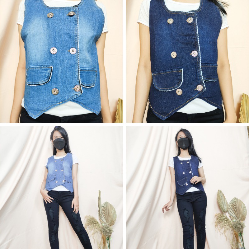 SB Collection Atasan Jihan Rompi Jumbo Outer Jeans Wanita