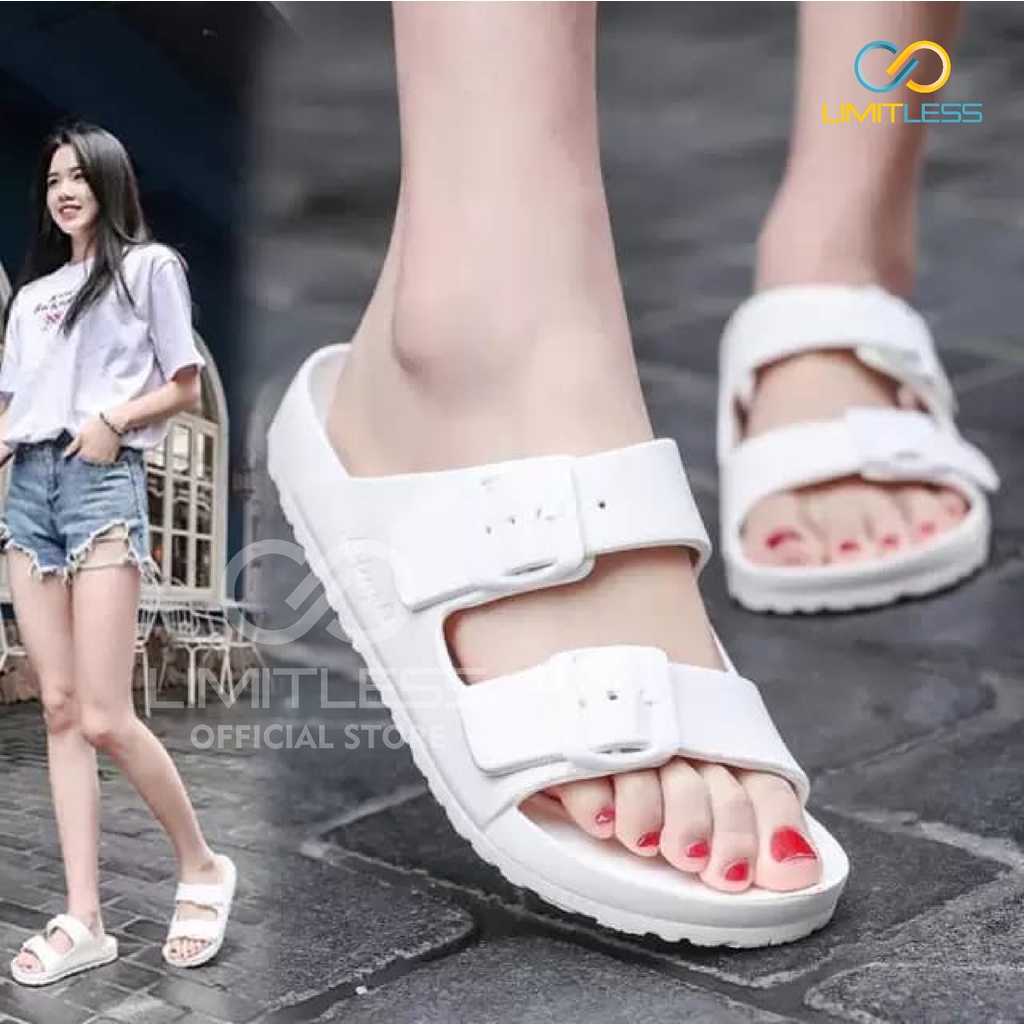 Sandal Tali Wanita Kekinian Sendal Slop Cewek Karet Jelly Sandal Selop Wanita Korean Style Santai Rumahan