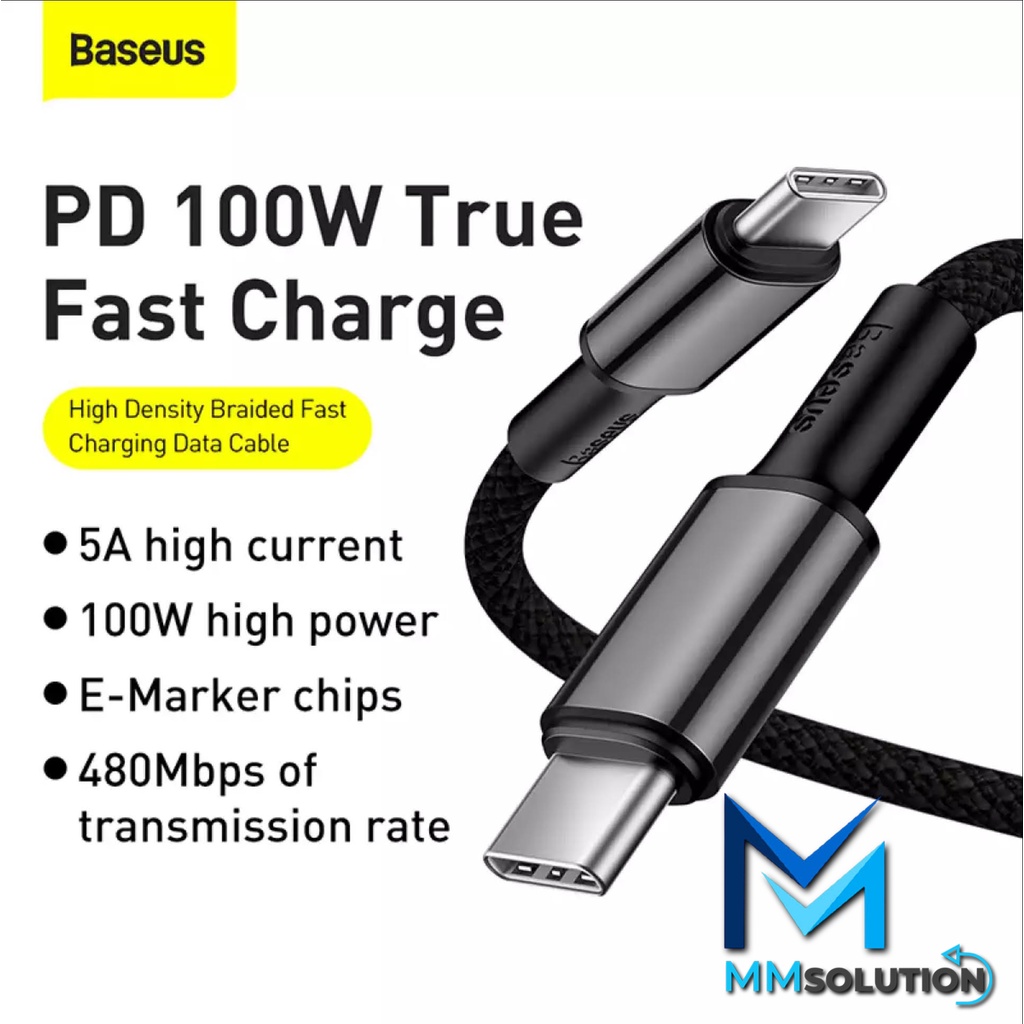 Baseus Kabel Data Fast Charging Cable Type C to Type C PD 100W MACBOOK LAPTOP