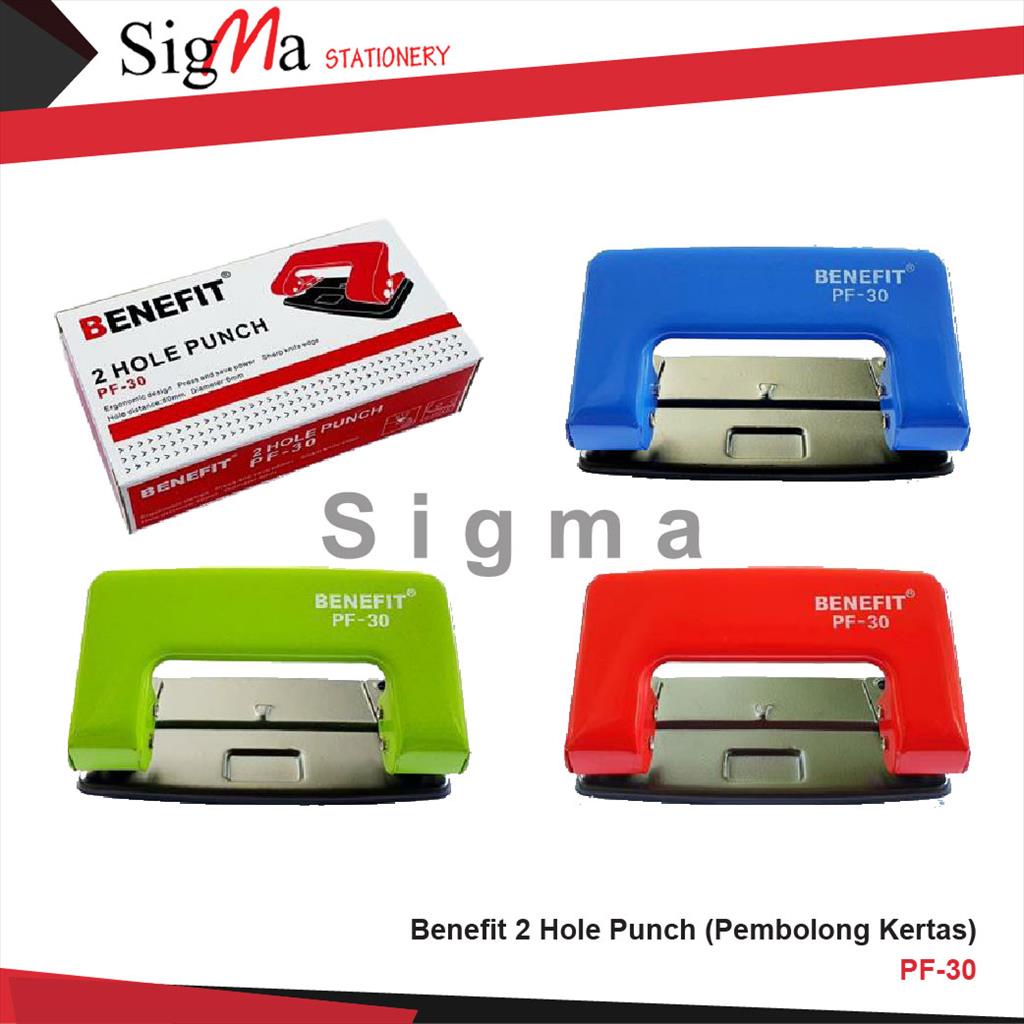 

Pembolong Kertas BENEFIT 2 Hole Punch PF-30 (Pcs)