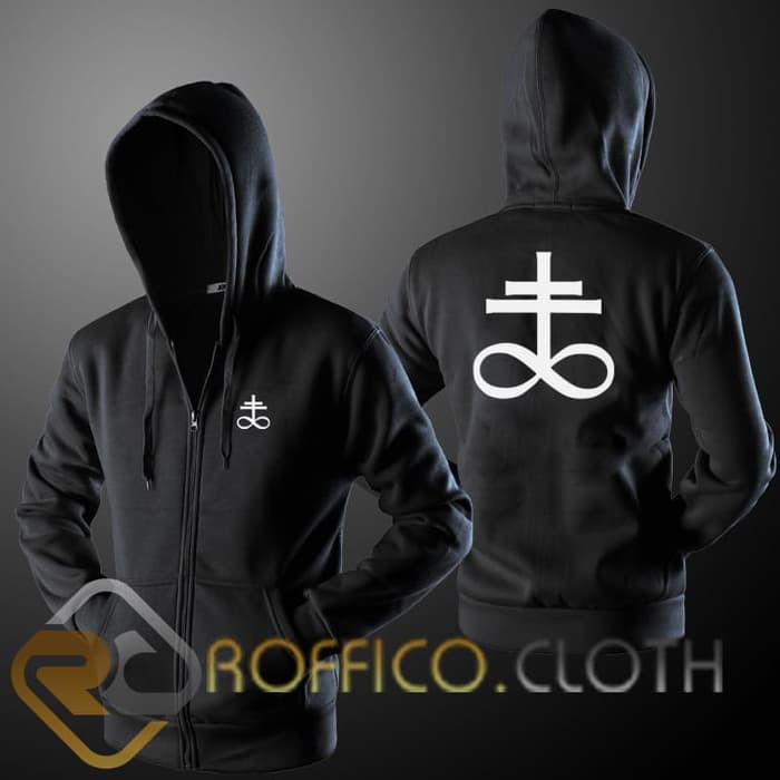 Jaket Hoodie Zipper Satanic Pentagram 666 - Roffico Cloth