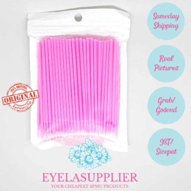 100 pcs Microbrush microbud dental eyelash extension lashlift sikat mikro spolie disposal