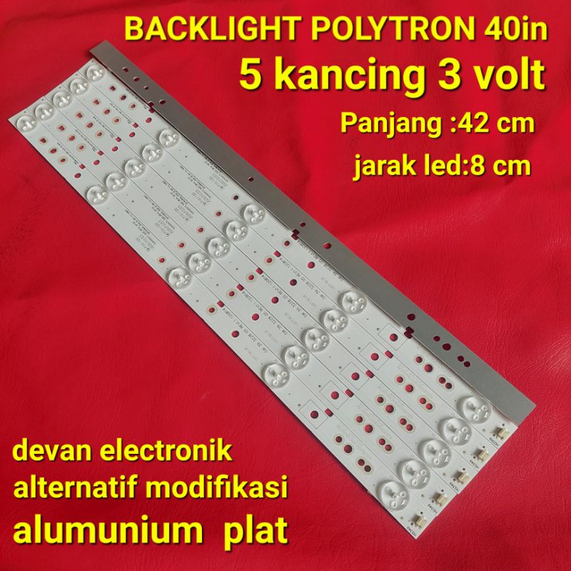 Lampu led tv lampu led backlight tv led 5kancing 3v buat polytron 40 42 inch