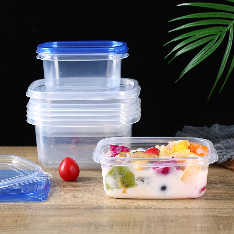 1Pc Disposable Plastic Round And Square Food Containers Organizer Box / Transparent Take-out Packaging Box