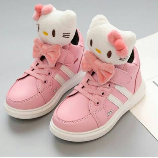 Code 371 sepatu  boots  hello  kitty  pink anak  cewe cewek 