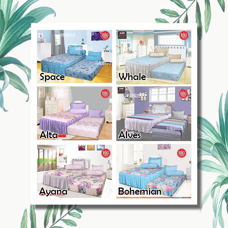 Sprei ALL NEW MY LOVE 2in1 DUO 120x200 Tinggi 30 Whale Never Mute Me Cross The Street Tikus Dino Cat Leaf Single 120 T30 SP SORONG