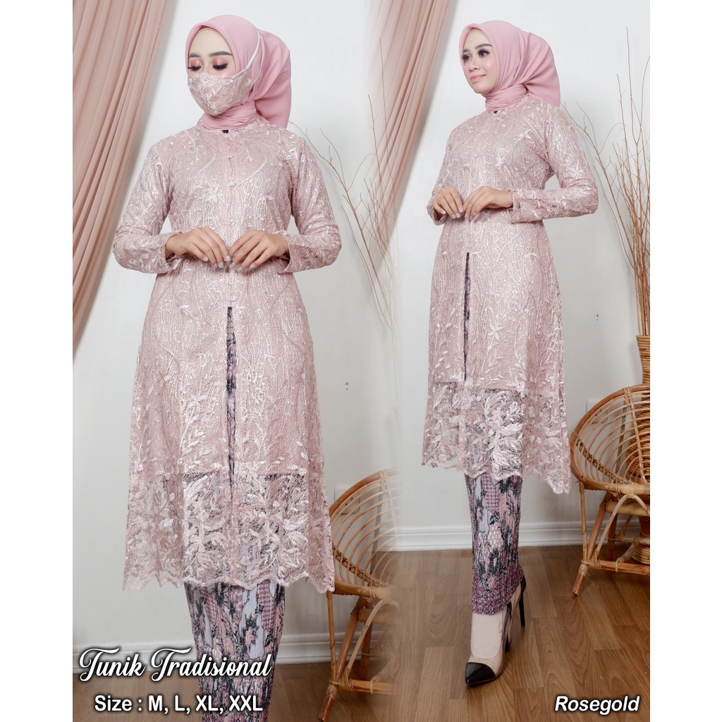 Permata Olshop / Kebaya Tunik Tradisional AD / Tunik Kebaya / Baju Lamaran Modern / Kebaya Busui