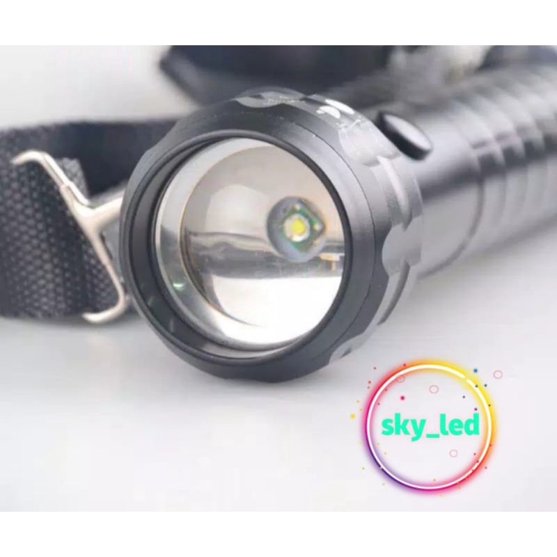 senter swat police/panjang  3baterai besar/baterai abc besar/senter /body besi/ baterai besar