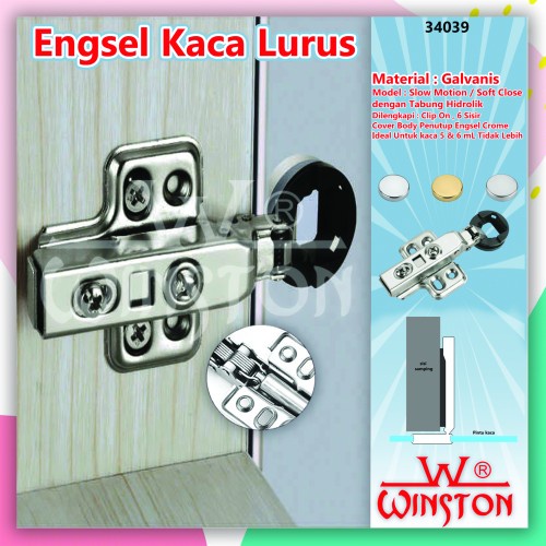 Engsel Sendok Pintu Lemari Kaca 1/2 Bengkok/LURUS/FULL BKK Slowmotion Winston engsel winston seperti