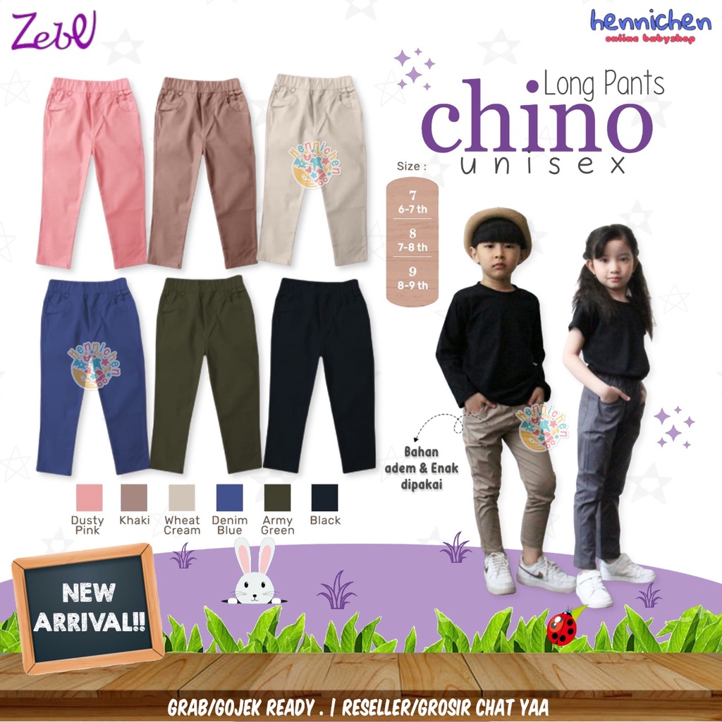 PROMO 7.7 PROMO BAJU LEBARAN MURAH Jobel x ZEBE Celana Panjang Long Pants Chino Celana Panjang Longpants Unisex New Colour / Chinos Celana Panjang Anak 0-9 Tahun BAJU LEBARAN