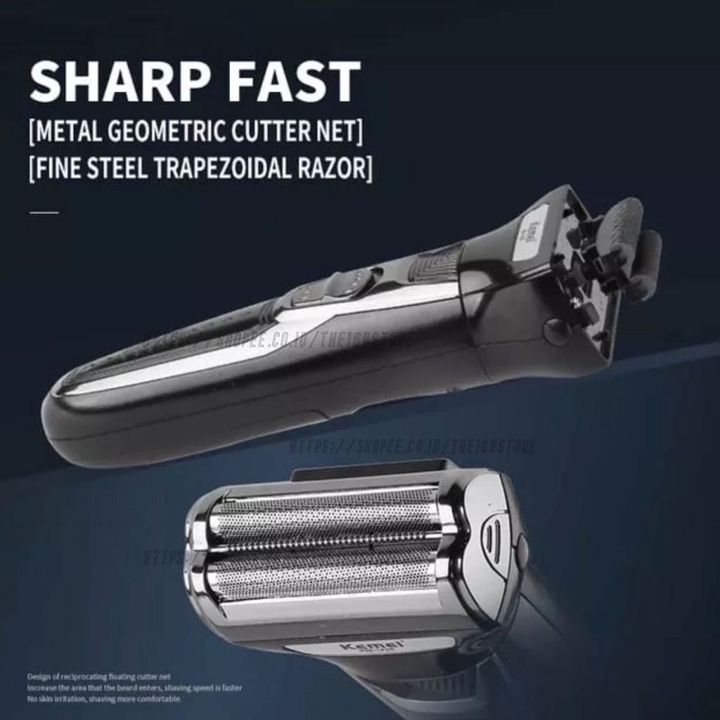 Kemei KM 1428 Alat Cukur Rambut Jenggot Kumis Bulu Hidung Multifungsi Serbaguna 3 in 1 Hair Clipper Shaver Cukuran KM 1428