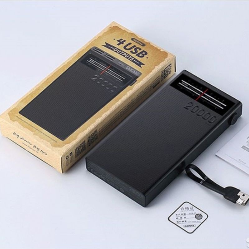 POWER BANK REMAX ORIGINAL 100% 20.000MAH 4USB RADIO SERIES RPP 102