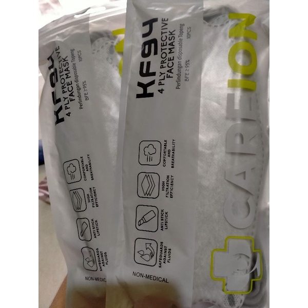 Masker KF94 Careion Silver Embos 10pcs