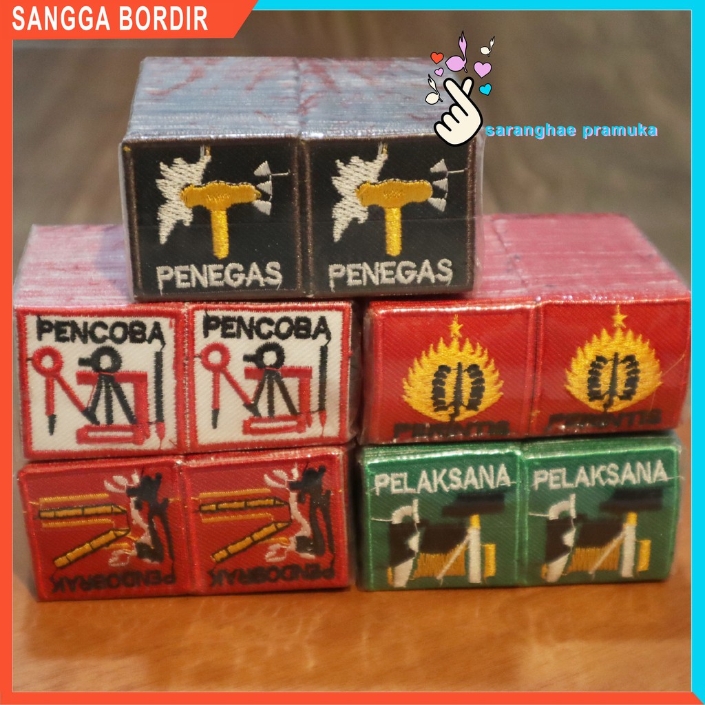 Bedge Sangga pramuka Bet Logo Sangga Bordir Penegas Pendobrak Perintis Pencoba Pelaksana