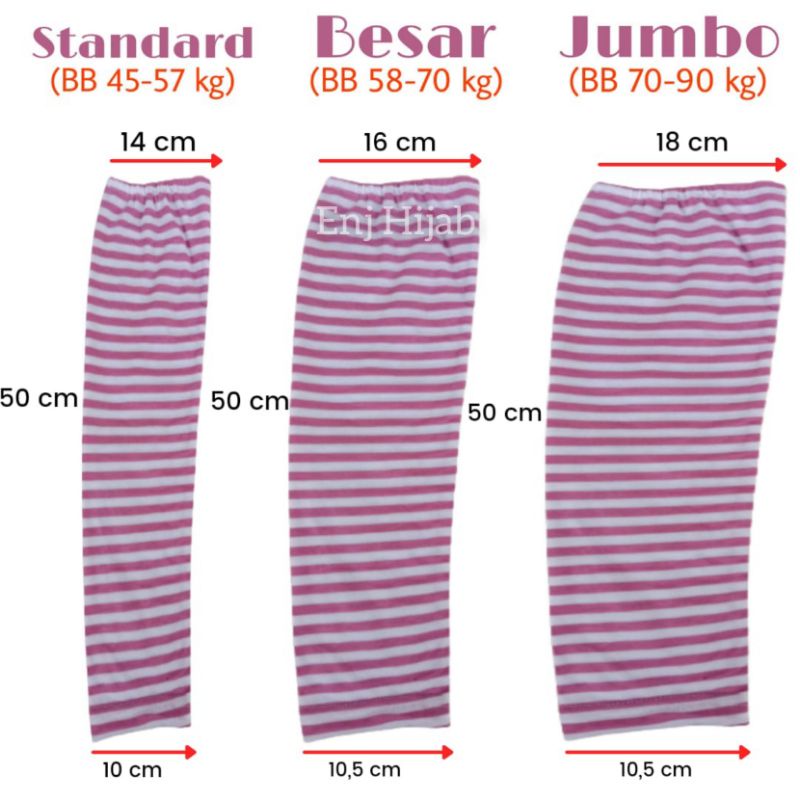 Manset Tangan Stripe Panjang 50cm Mangset Lengan Salur Wanita Dan Pria Bahan Kaos Rayon Motif Garis Handshock Belang Enj Hijab