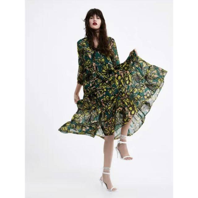 TM 21180/21190  NAGITA Dress Maxi/OUTER (2in 1) import(tanpa furing)-Green