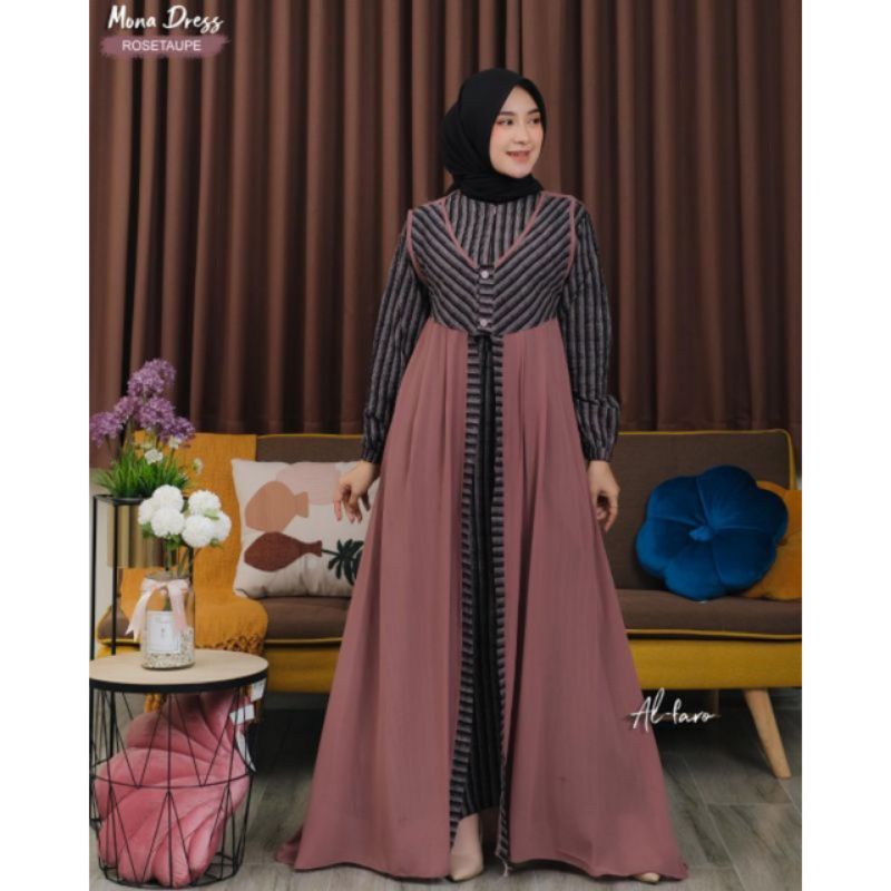 Mona dress alfaro collection,ayunda dress alfaro gamis outer, outer pisah