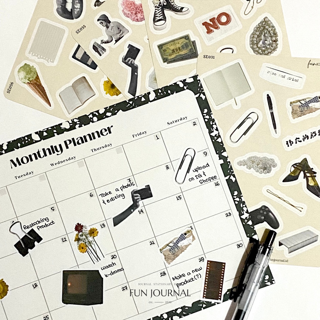 

RETRO THINGS STICKER STIKER SHEET UNTUK JOURNAL JURNAL PLANNING PLANNER SCRAPBOOK DIY BUJO