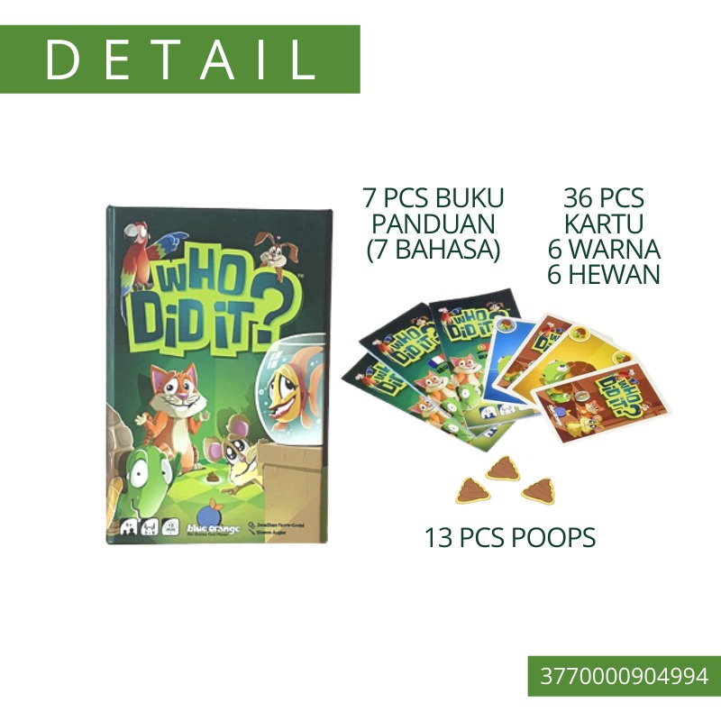 Mainan Edukasi WHO DID IT Board Game permainan kartu anak mainan gambar