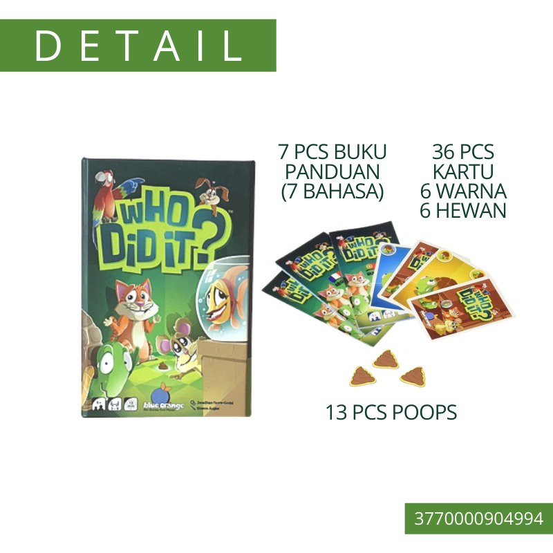 Mainan Edukasi WHO DID IT Board Game permainan kartu anak mainan gambar