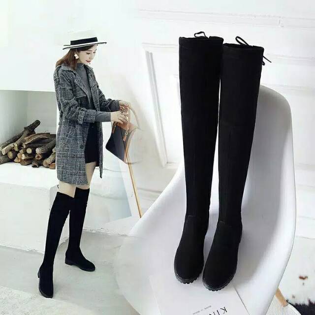over knee suede boots flat