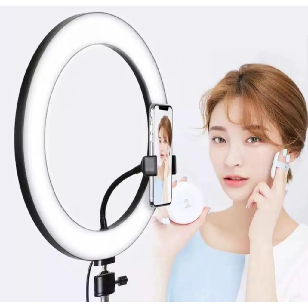 Ring Light LED Ring Fill Light-Lampu Photo Selfie Make Up Live Tiktok Vlogger Livesreamer-Ringlight Ring Fill Light 26 Cm 3 Warna+Free Holder Hp-Ringlight Murah 1 Paket Komplit Streaming Youtuber