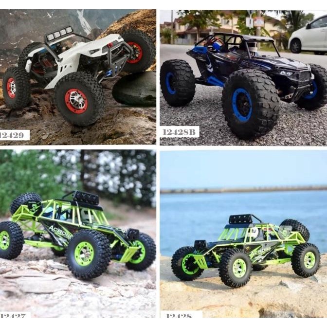 RC Car Mobil Offroad WL Toys 12427 12428 12428B 12428-B 12429 4WD LED