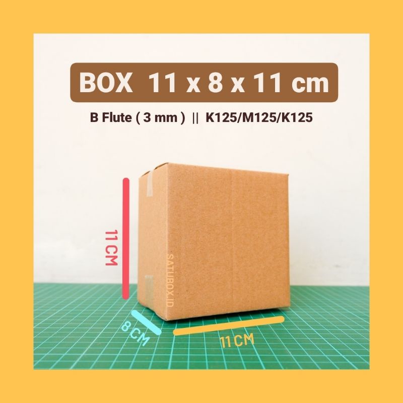 

kardus karton box polos uk. 11x8x11 cm, single wall tebal 3mm