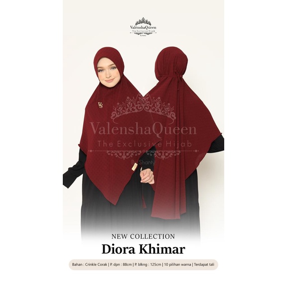 DIORA KHIMAR ORIGINAL VALENSHAQUEEN HIJAB INSTAN VALENSHAQUEEN KHIMAR DIORA CRINKLE ORI VALENSHAQUEE